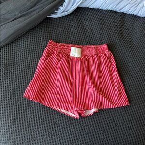 Red and White Striped Shorts